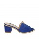 Sabot aperto da donna in camoscio bluette tacco 5 - Misure disponibili: 32, 34, 43, 44