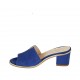 Sabot aperto da donna in camoscio bluette tacco 5 - Misure disponibili: 31, 32, 33, 34, 42, 43, 44, 45