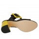 Sabot da donna con fibbia in pelle nera e vernice gialla tacco 7 - Misure disponibili: 31, 32, 33, 34, 42