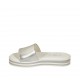 Sabot da donna in pelle laminata argento zeppa 3 - Misure disponibili: 32, 33, 42, 43, 44