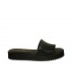 Mule pour femmes en cuir noir talon compensé 3 - Pointures disponibles:  42