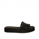 Sabot da donna in pelle nera zeppa 3