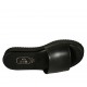 Mule pour femmes en cuir noir talon compensé 3 - Pointures disponibles:  42
