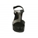 Sandalo da donna in pelle nera e vernice grigia con plateau e zeppa 6 - Misure disponibili: 31, 33, 34, 42, 43, 44, 45, 46