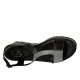 Sandalo da donna in pelle nera e vernice grigia con plateau e zeppa 6 - Misure disponibili: 31, 33, 34, 42, 43, 44, 45, 46