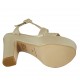Sandalo con cinturino e plateau da donna laminato platino tacco 12 - Misure disponibili: 31, 32, 33, 34, 42, 43, 44