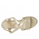 Sandalo con cinturino e plateau da donna laminato platino tacco 12 - Misure disponibili: 31, 32, 33, 34, 42, 43, 44