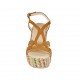 Sandalia para mujer con plataforma en gamuza color cuero y cuña multicolor 9 - Tallas disponibles:  32, 34, 42, 43, 44, 45