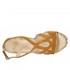 Sandalia para mujer con plataforma en gamuza color cuero y cuña multicolor 9 - Tallas disponibles:  32, 34, 42, 43, 44, 45