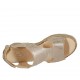 Sandalo da donna in pelle laminata e tessuto platino con velcro, plateau e zeppa in corda 6 - Misure disponibili: 42, 43, 46