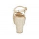 Sandale pour femmes en daim imprimé et lamé platine et taupe avec courroie, plateforme et talon compensé 9 - Pointures disponibles:  32, 43, 44, 45