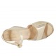 Sandale pour femmes en daim imprimé et lamé platine et taupe avec courroie, plateforme et talon compensé 9 - Pointures disponibles:  32, 43, 44, 45