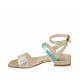 Sandalo con cinturino da donna in vernice stampata platino, turchese e argento 2 - Misure disponibili: 32, 33, 34, 42, 43, 44, 45, 46