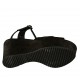 Sandale pour femmes en daim imprimé et lamé noir avec courroie, plateforme et talon compensé 9 - Pointures disponibles:  32, 42, 43, 44, 45
