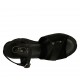Sandale pour femmes en daim imprimé et lamé noir avec courroie, plateforme et talon compensé 9 - Pointures disponibles:  32, 42, 43, 44, 45
