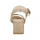 Sandalo da donna con cinturino in camoscio stampato e laminato taupe e platino tacco 5 - Misure disponibili: 31, 44, 45