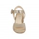 Sandalia para mujeres con cinturon en gamuza imprimida y laminada gris pardo tacon 5 - Tallas disponibles:  31, 44, 45
