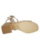 Sandalo da donna con cinturino in camoscio stampato e laminato taupe e platino tacco 5 - Misure disponibili: 31, 44, 45