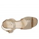 Woman's sandal with strap in taupe laminated and printed suede heel 5 - Available sizes:  31, 44, 45