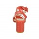 Sandalo da donna con cinturino alla caviglia in pelle laminata rosso brillante tacco 7 - Misure disponibili: 32, 33, 34, 42, 43