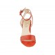 Sandalia para mujer con correa al tobillo en piel laminada roja brillante tacon 7 - Tallas disponibles:  32, 33, 34, 42, 43