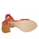 Sandalia para mujer con correa al tobillo en piel laminada roja brillante tacon 7 - Tallas disponibles:  32, 33, 34, 42, 43