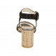 Woman's strap sandal in black laminated printed suede heel 7 - Available sizes:  31, 42, 43, 44, 46
