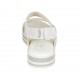 Sandalia para mujer con cierre de velcro en gamuza laminada y imprimida plateada cuña 3 - Tallas disponibles:  32, 33, 34, 43