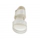Sandalia para mujer con cierre de velcro en gamuza laminada y imprimida plateada cuña 3 - Tallas disponibles:  32, 33, 34, 43