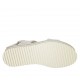 Sandalia para mujer con cierre de velcro en gamuza laminada y imprimida plateada cuña 3 - Tallas disponibles:  32, 33, 34, 43