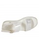 Sandalia para mujer con cierre de velcro en gamuza laminada y imprimida plateada cuña 3 - Tallas disponibles:  32, 33, 34, 43