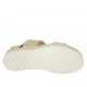 Sandalia para mujer con cierre de velcro en gamuza laminada y imprimida platino cuña 3 - Tallas disponibles:  42, 43, 44, 45