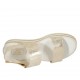 Sandalia para mujer con cierre de velcro en gamuza laminada y imprimida platino cuña 3 - Tallas disponibles:  42, 43, 44, 45