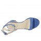 Sandalo da donna con cinturino alla caviglia in camoscio azzurro tacco 4 - Misure disponibili: 32, 33, 34, 42, 43, 44, 45
