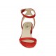 Sandalo da donna con cinturino alla caviglia in camoscio rosso tacco 4 - Misure disponibili: 32, 33, 34, 43, 44, 45