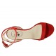 Sandalia para mujer con correa al tobillo en gamuza roja tacon 4 - Tallas disponibles:  43