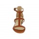 Scarpa aperta da donna con cinturino in pelle marrone tacco 3 - Misure disponibili: 32, 33, 34, 43, 44
