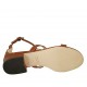 Chaussure ouverte pour femmes avec courroie en cuir marron talon 3 - Pointures disponibles:  43