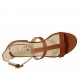 Chaussure ouverte pour femmes avec courroie en cuir marron talon 3 - Pointures disponibles:  43