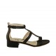 Scarpa aperta da donna con cinturino in pelle nera tacco 3 - Misure disponibili: 32, 33, 34, 42, 43, 44, 45