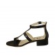 Scarpa aperta da donna con cinturino in pelle nera tacco 3 - Misure disponibili: 32, 33, 34, 42, 43, 44, 45