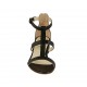 Scarpa aperta da donna con cinturino in pelle nera tacco 3 - Misure disponibili: 32, 33, 34, 42, 43, 44, 45