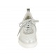 Woman's laced shoe in grey suede and silver laminated leather wedge heel 3 - Available sizes:  33, 42, 43, 44