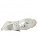 Woman's laced shoe in grey suede and silver laminated leather wedge heel 3 - Available sizes:  33, 42, 43, 44