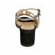 Sandalia para mujer en piel estampada y gamuza negra tacon 5 - Tallas disponibles:  33, 34, 42, 43, 44