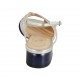 Sandale pour femmes en daim et cuir bleu foncé et cuir lamé argent talon 3 - Pointures disponibles:  32, 34, 45
