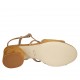 Sandalo da donna in pelle stampata e camoscio color cuoio tacco 5 - Misure disponibili: 33, 34, 42, 43, 44, 45