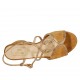 Sandale pour femmes en cuir imprimé et daim brun clair talon 5 - Pointures disponibles:  33, 42, 43, 44, 45