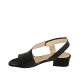 Sandale pour femmes avec fermeture velcro en cuir noir talon 3 - Pointures disponibles:  33, 43