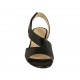 Sandale pour femmes avec fermeture velcro en cuir noir talon 3 - Pointures disponibles:  33, 43